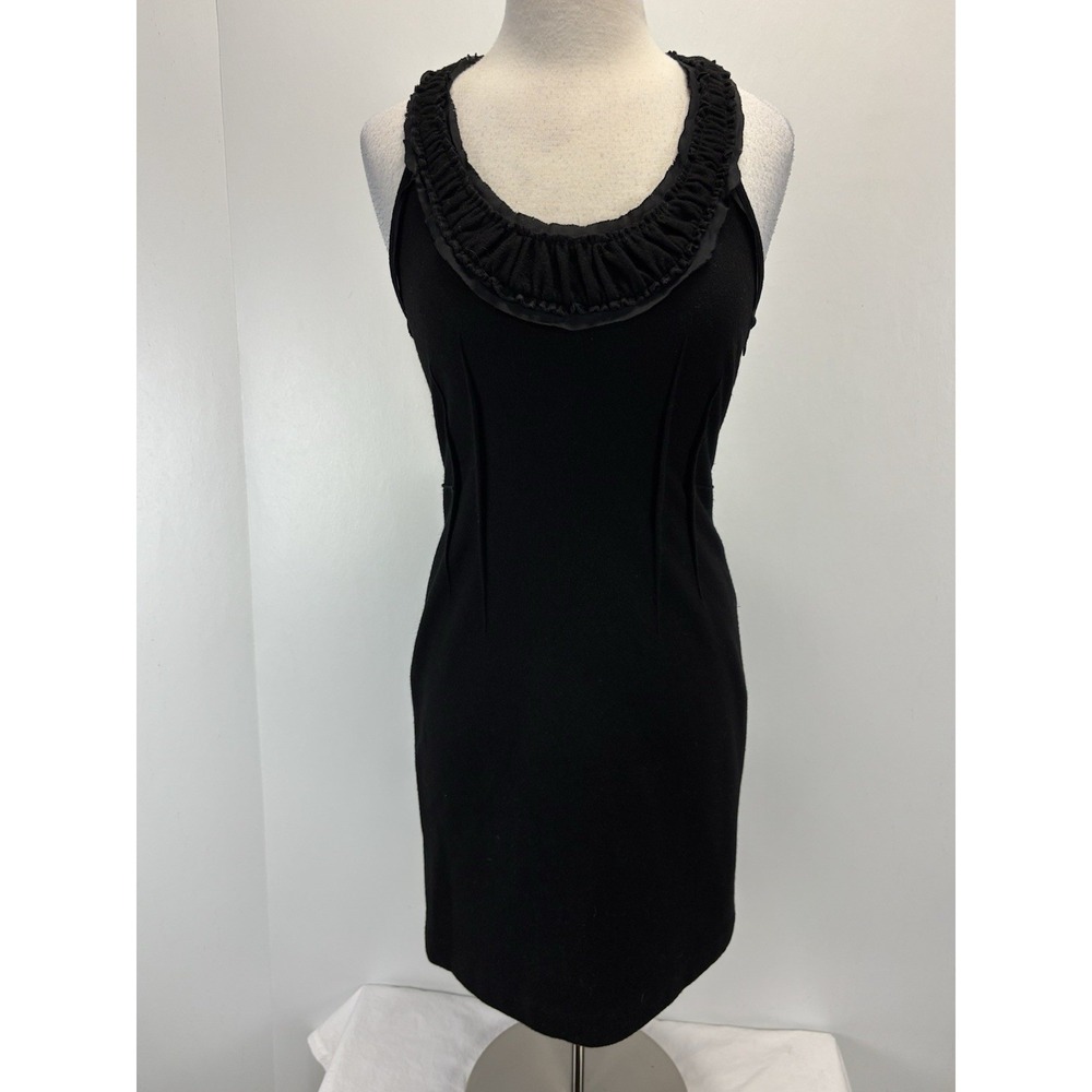 Banana Republic 100% Wool Sheath Dress Sz 6 Black Racerback Basic Classic